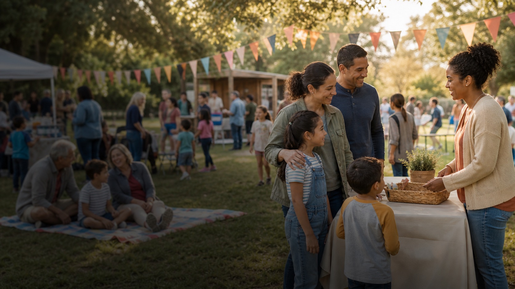 Families enjoying a friendly neighborhood event.